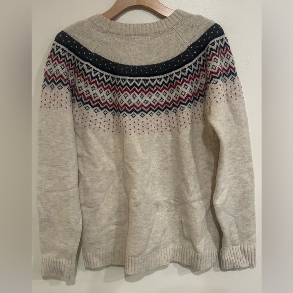 Duluth Trading Company Women's Fisherman Fair Isle Crew Sweater Size Large Wool - Picture 3 of 3